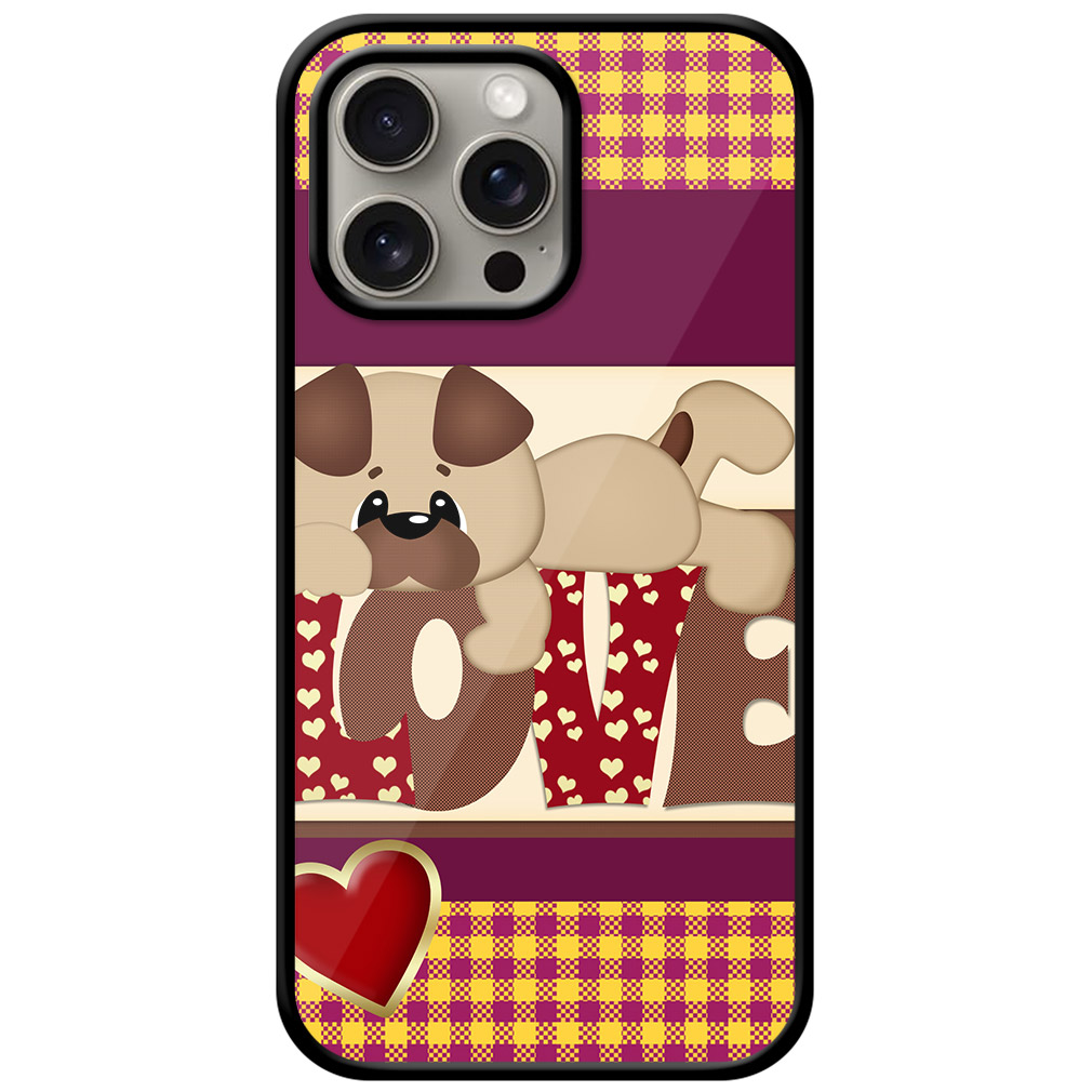 Puppy Love Clipart Metal TPU Printed Case
