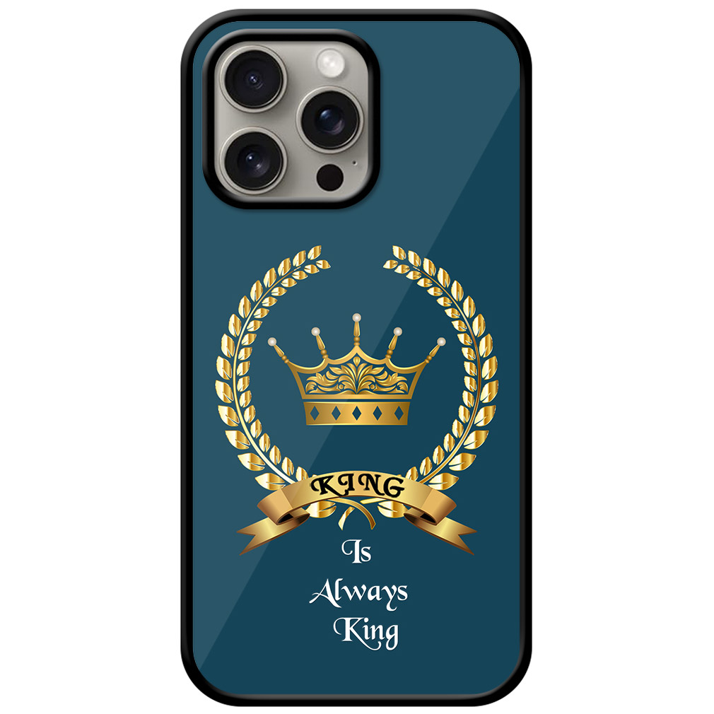 King Gold Crown Design Metal TPU Printed Case