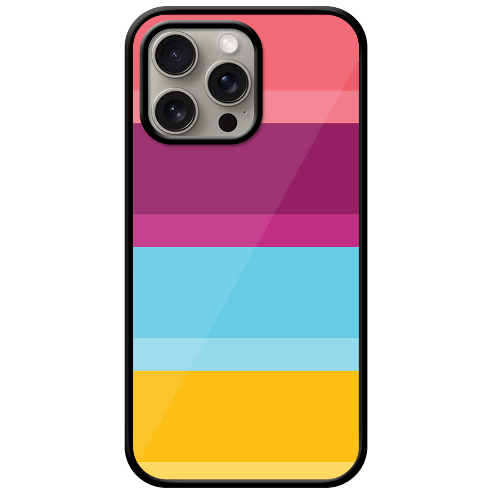 Vibrant Stripe Pattern Metal TPU Printed Case