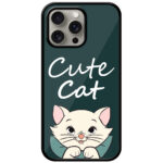 Cute Cat Vector Graphic Metal TPU Printed Case