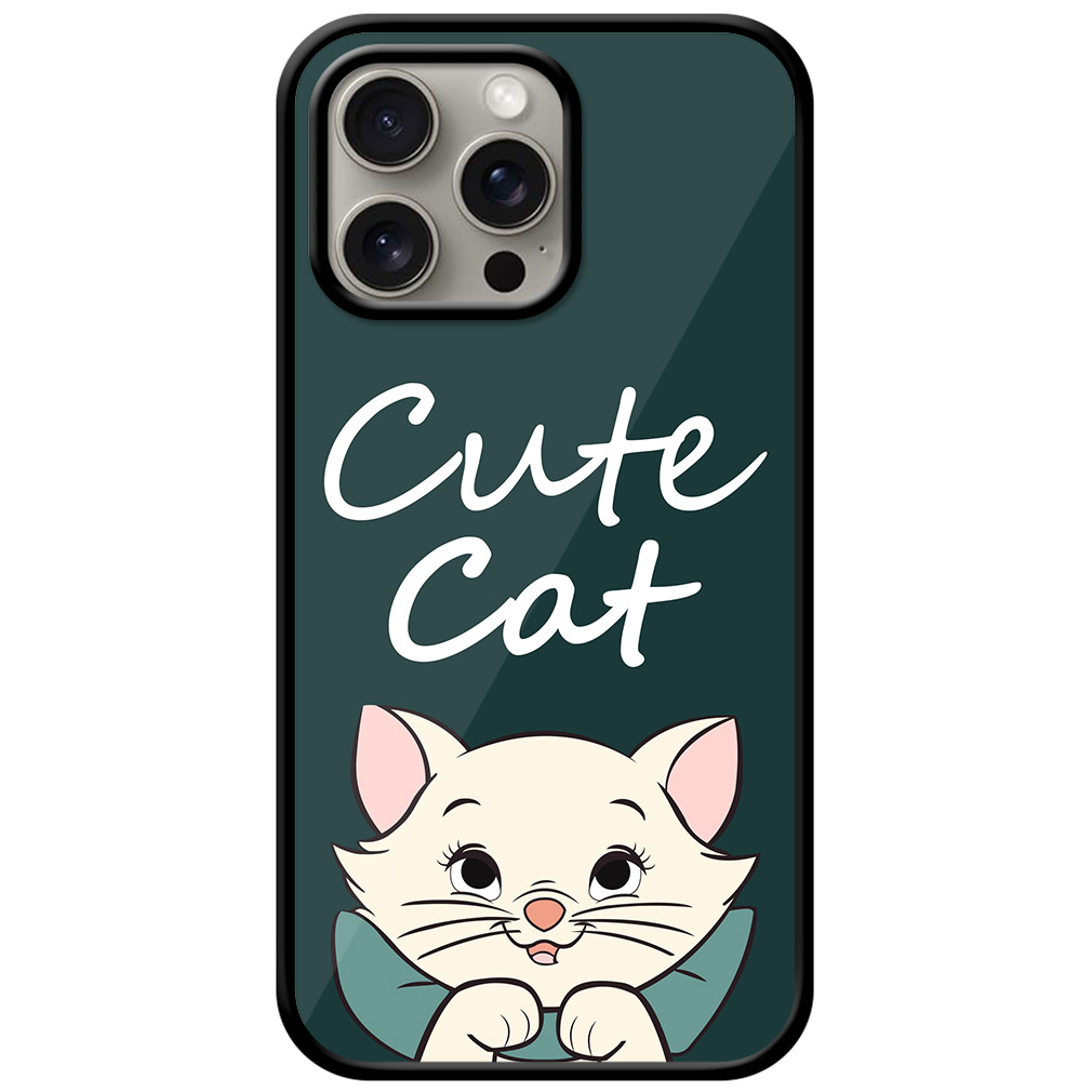 Cute Cat Vector Graphic Metal TPU Printed Case
