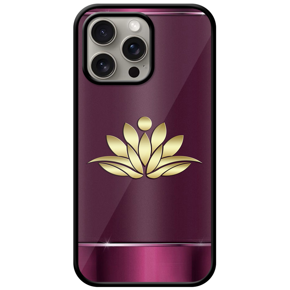 Gold Lotus Flower Vector Illustartion Metal TPU Printed Case