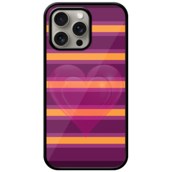 Dual Heart Horizontal Stripes Pattern Metal TPU Printed Case