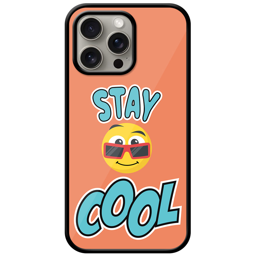 Stay Cool Emoji Vector Illustration Metal TPU Printed Case