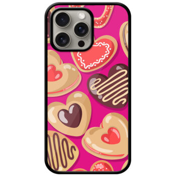 Heart Shaped Cookies Pattern Metal TPU Printed Case