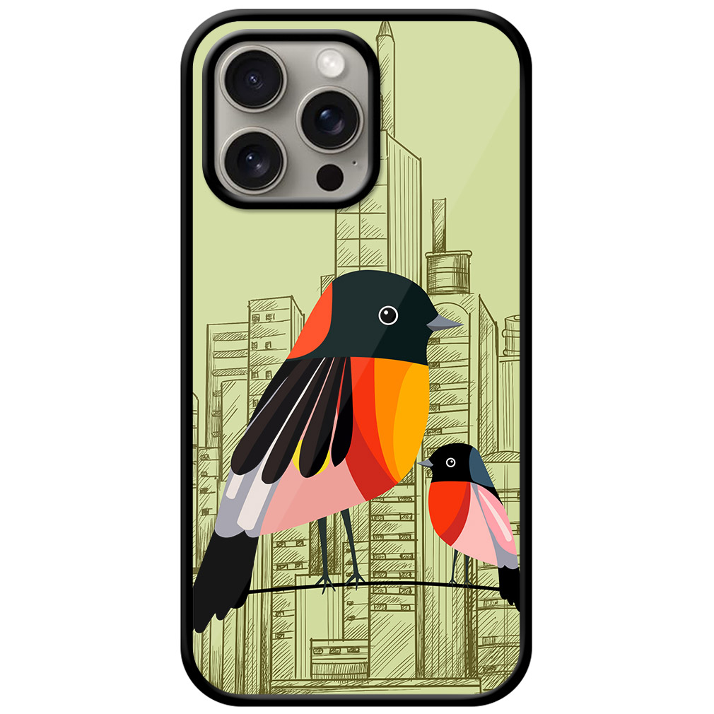Flame Robins Bird Vector Artwork Metal TPU Printed Case
