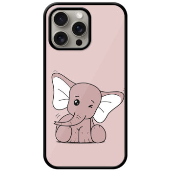 Cute Baby Elephant Clipart Metal TPU Printed Case