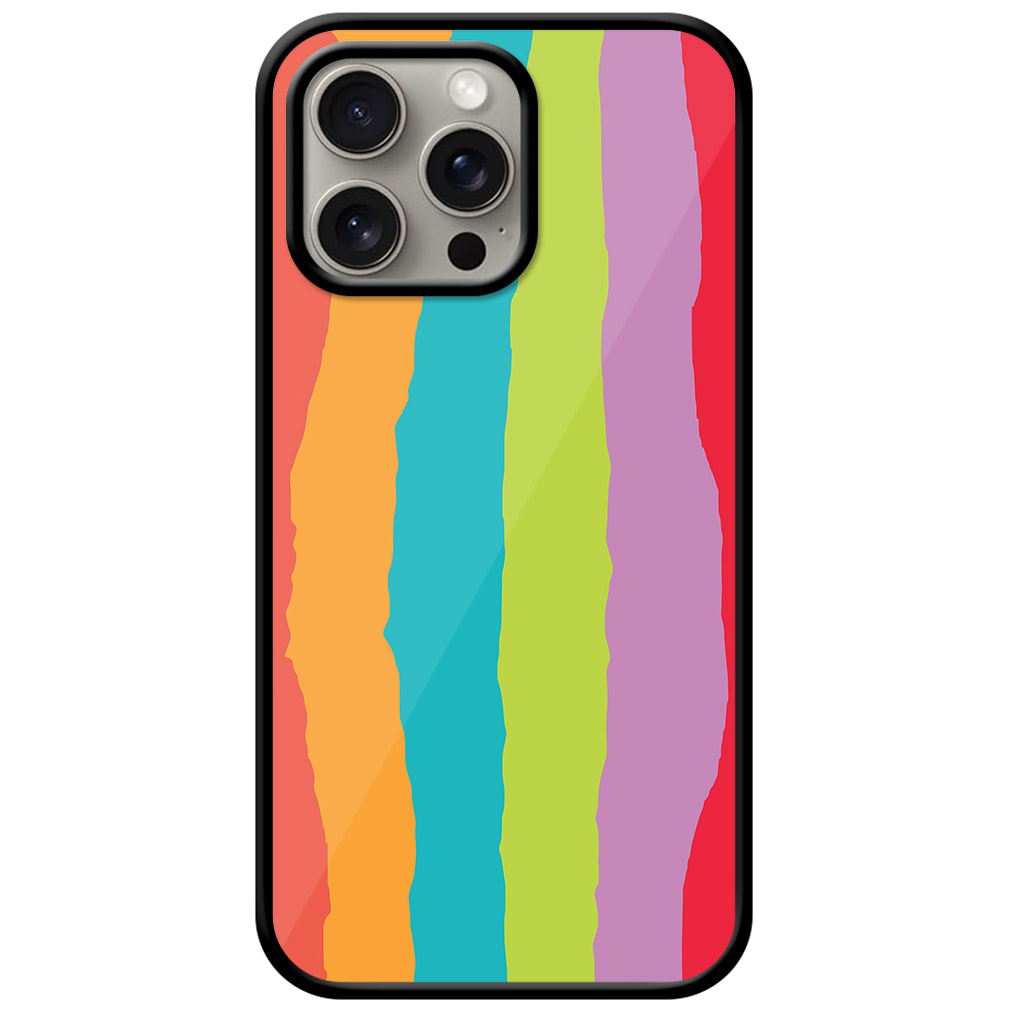 Colorful Rainbow Pattern Metal TPU Printed Case
