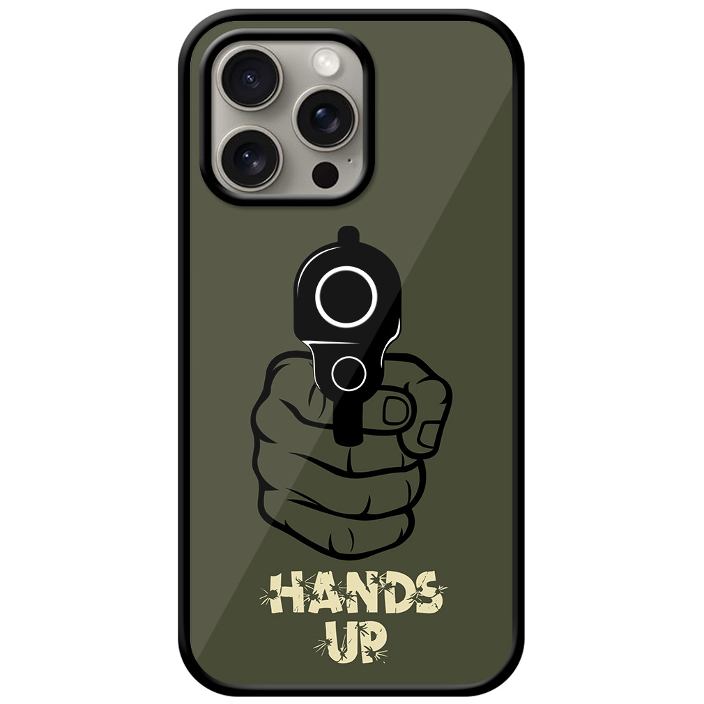 Hands Up Vector Gun Design Metal TPU Printed Case