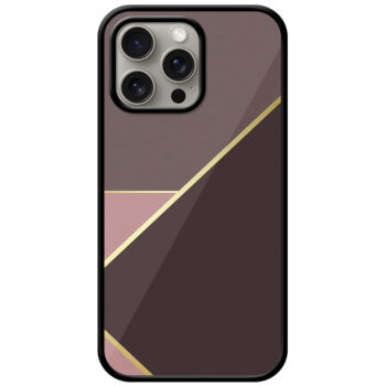 Gold Line Metal Finish Design Metal TPU Printed Case