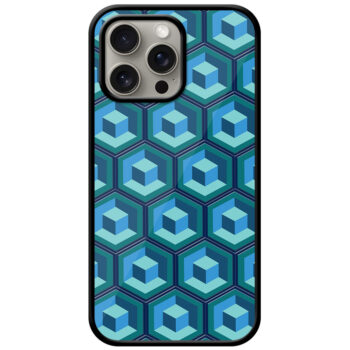 Honeycomb 3D Cube Geometric Pattern Metal TPU Printed Case