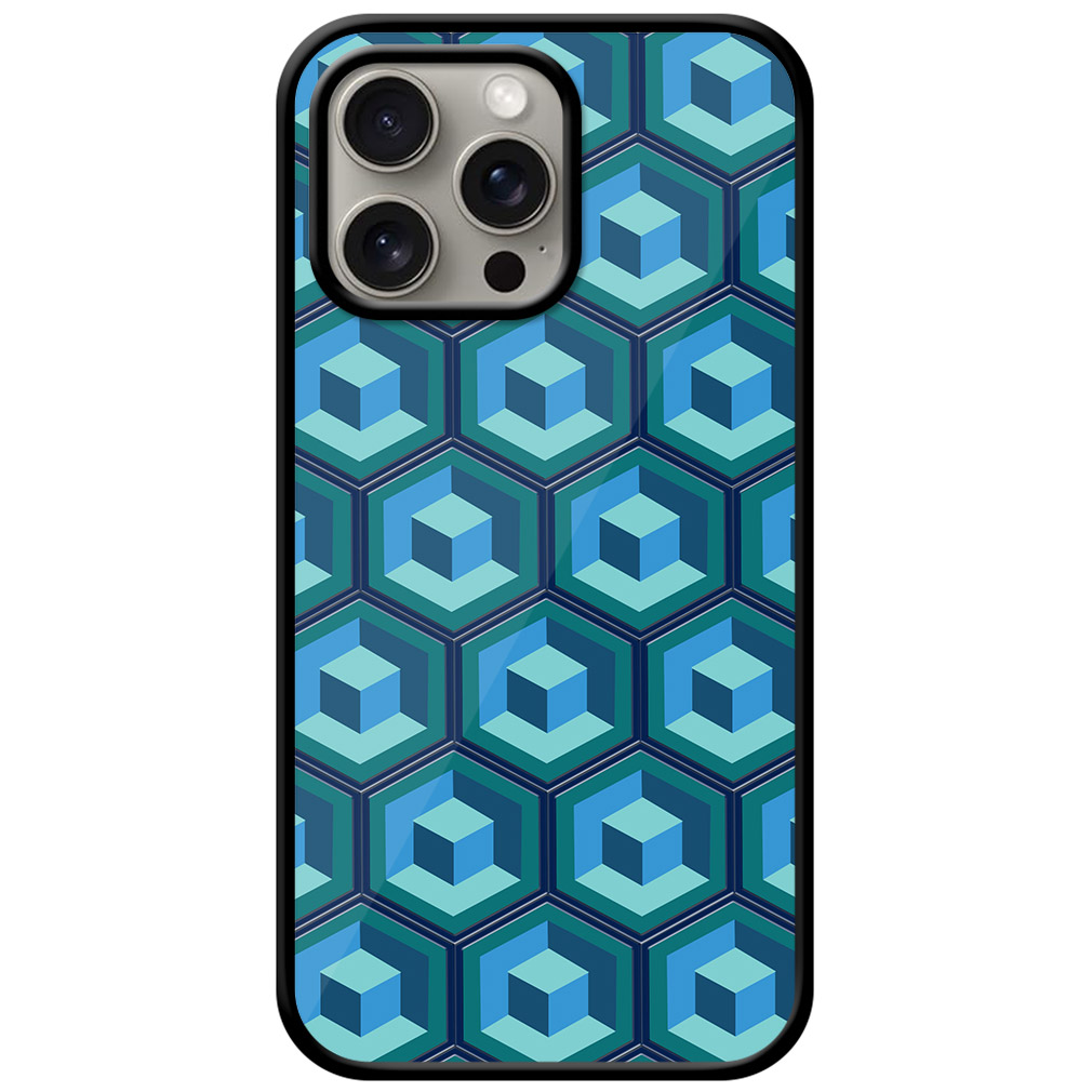 Honeycomb 3D Cube Geometric Pattern Metal TPU Printed Case