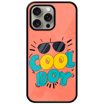 Cool Boy 3D Text Illustration Metal TPU Printed Case