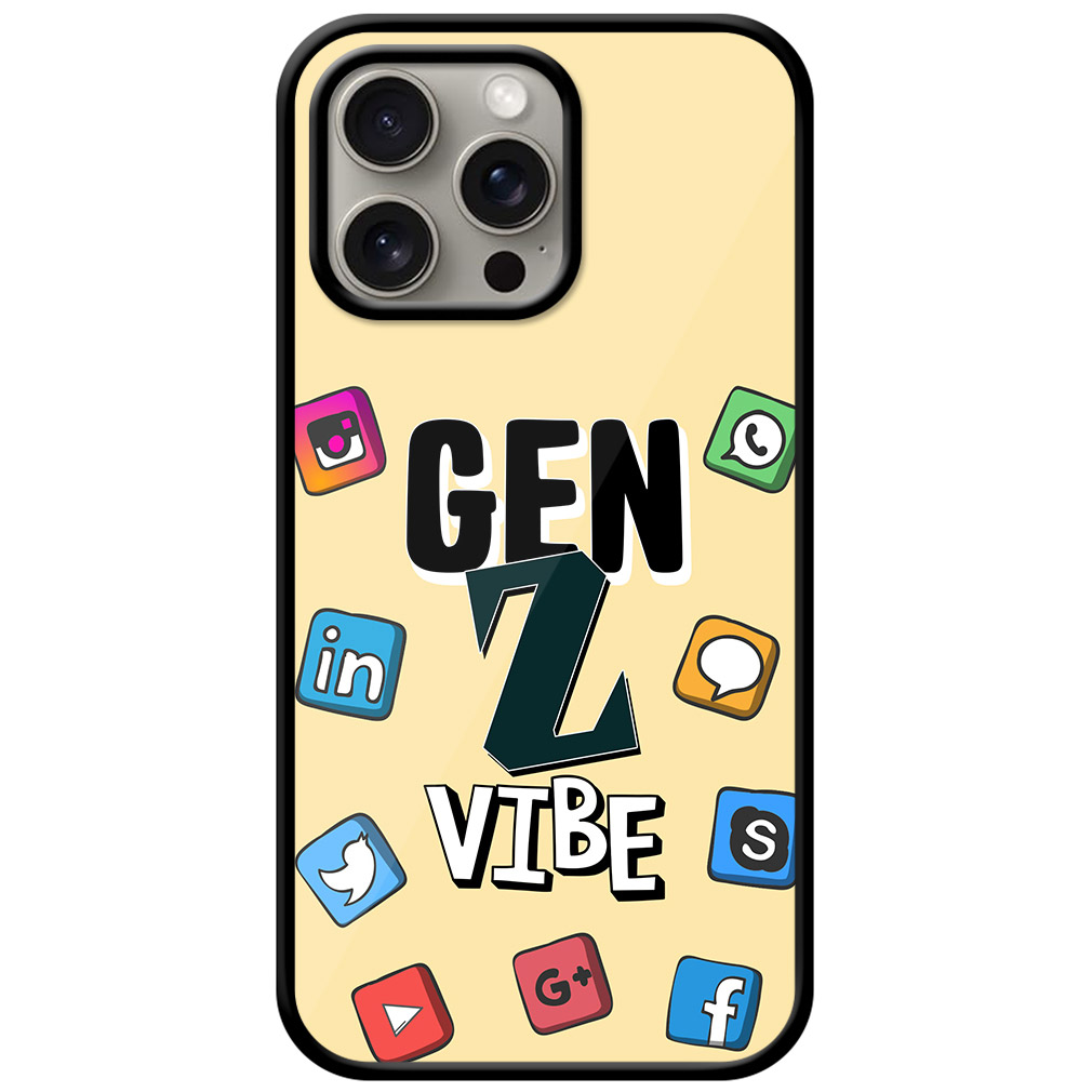 Gen Z Vibe Socialmedia Graphic Illustration Metal TPU Printed Case