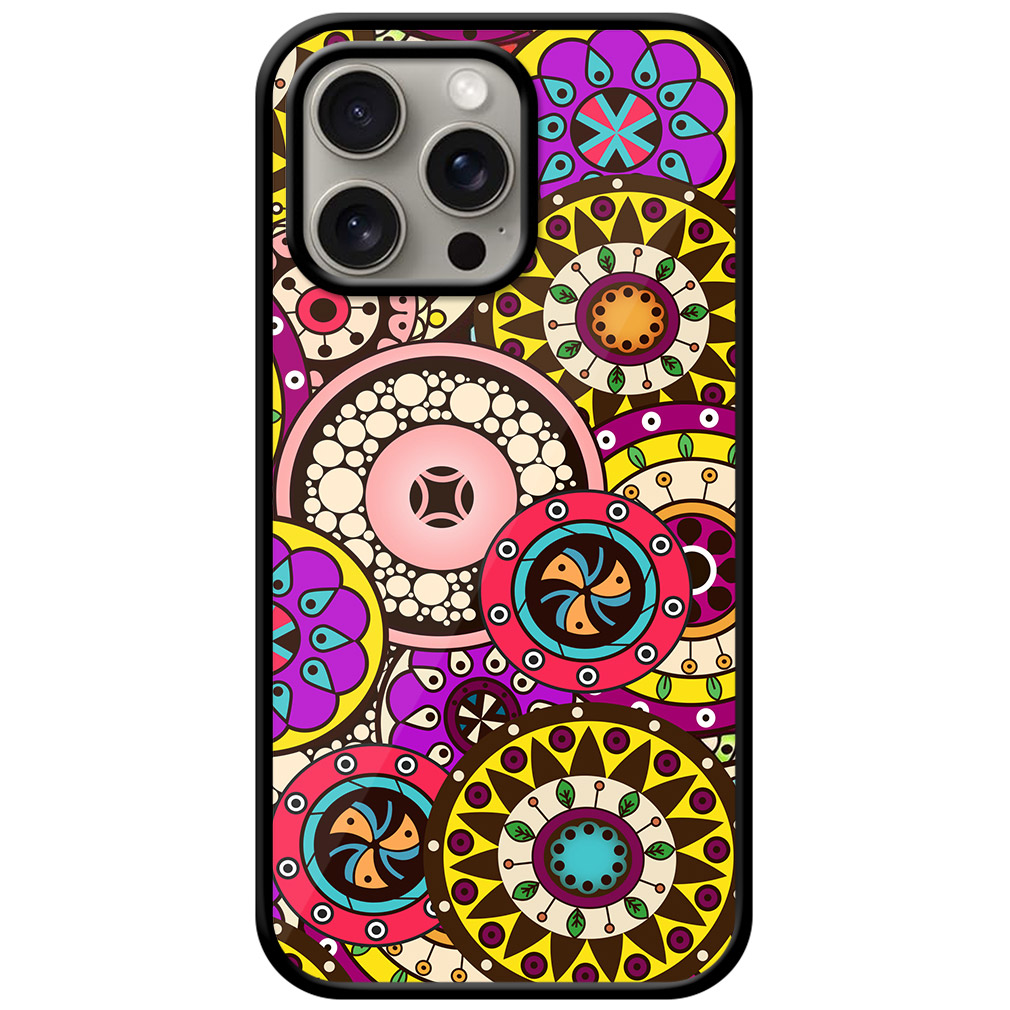 Multicolor Tribal Ring Pattern Design Metal TPU Printed Case
