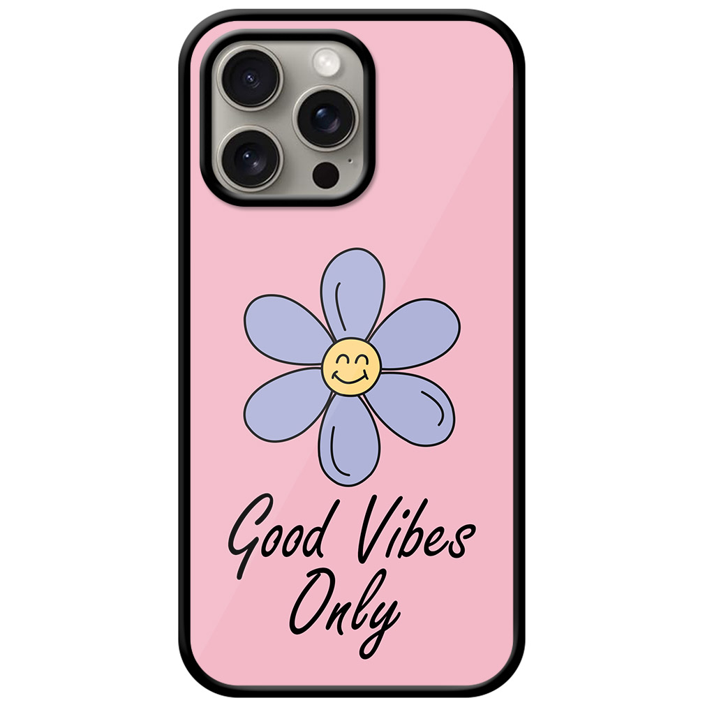Good Vibes Daisy Flower Illustration Metal TPU Printed Case