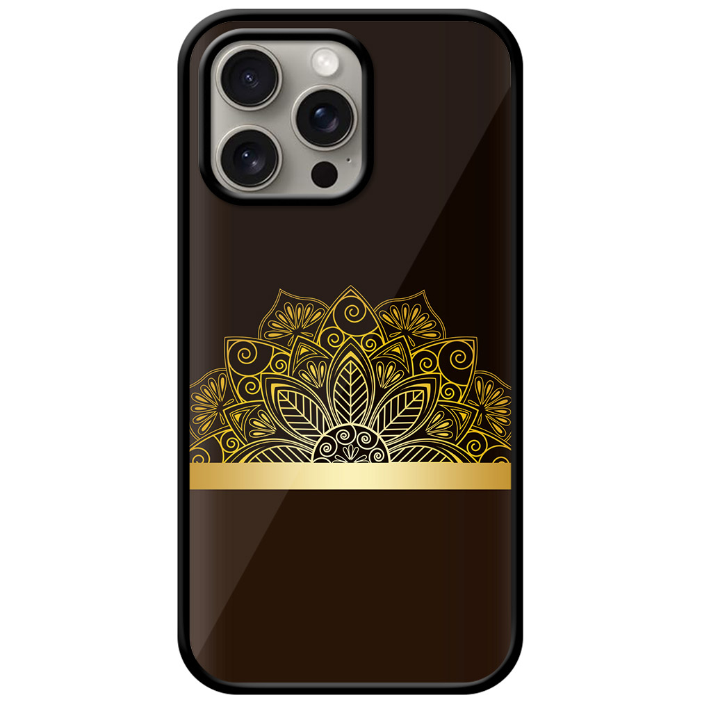 Golden Mandala Floral Design Metal TPU Printed Case