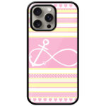 Anchor Heart Stripe Pattern Metal TPU Printed Case