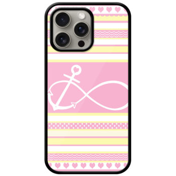 Anchor Heart Stripe Pattern Metal TPU Printed Case