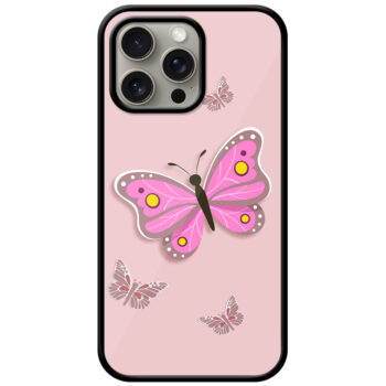 Cute Butterfly Vector Illustration Metal TPU Printed Case