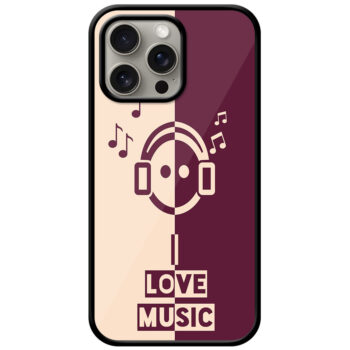 I Love Music Vector Design Metal TPU Printed Case