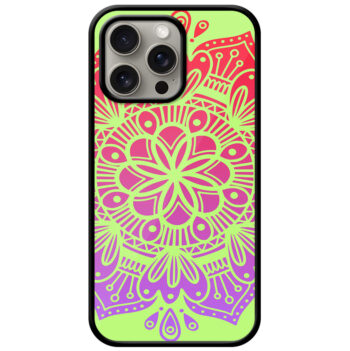 Colorful Mandala Style Floral Artpiece Metal TPU Printed Case