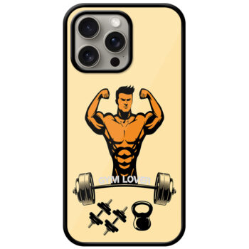 Gym Fitness Vector Illustration Metal TPU Printed Case