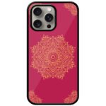 Ethnic Round Fancy Floral Design Metal TPU Printed Case