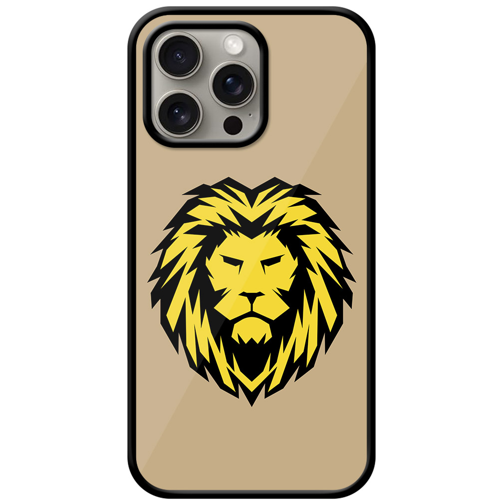 Bold Lion Face Vectorart Metal TPU Printed Case