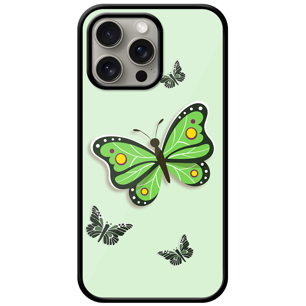 Cute Butterfly Vector Illustration Metal TPU Printed Case