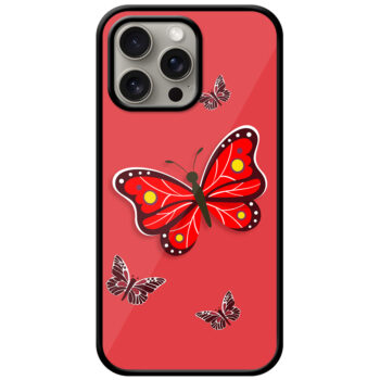 Cute Butterfly Vector Illustration Metal TPU Printed Case