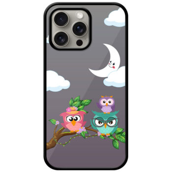 Funny Owl Family Design Metal TPU Printed Case