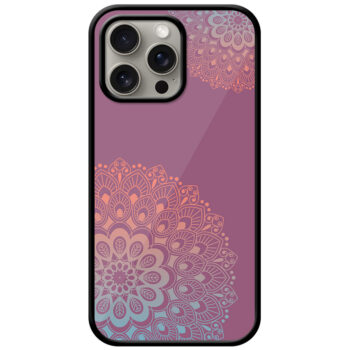 Fancy Round Colorful Floral Design Metal TPU Printed Case