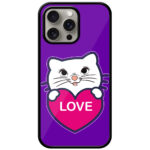 Sweet Kitty Cartoon Design Metal TPU Printed Case