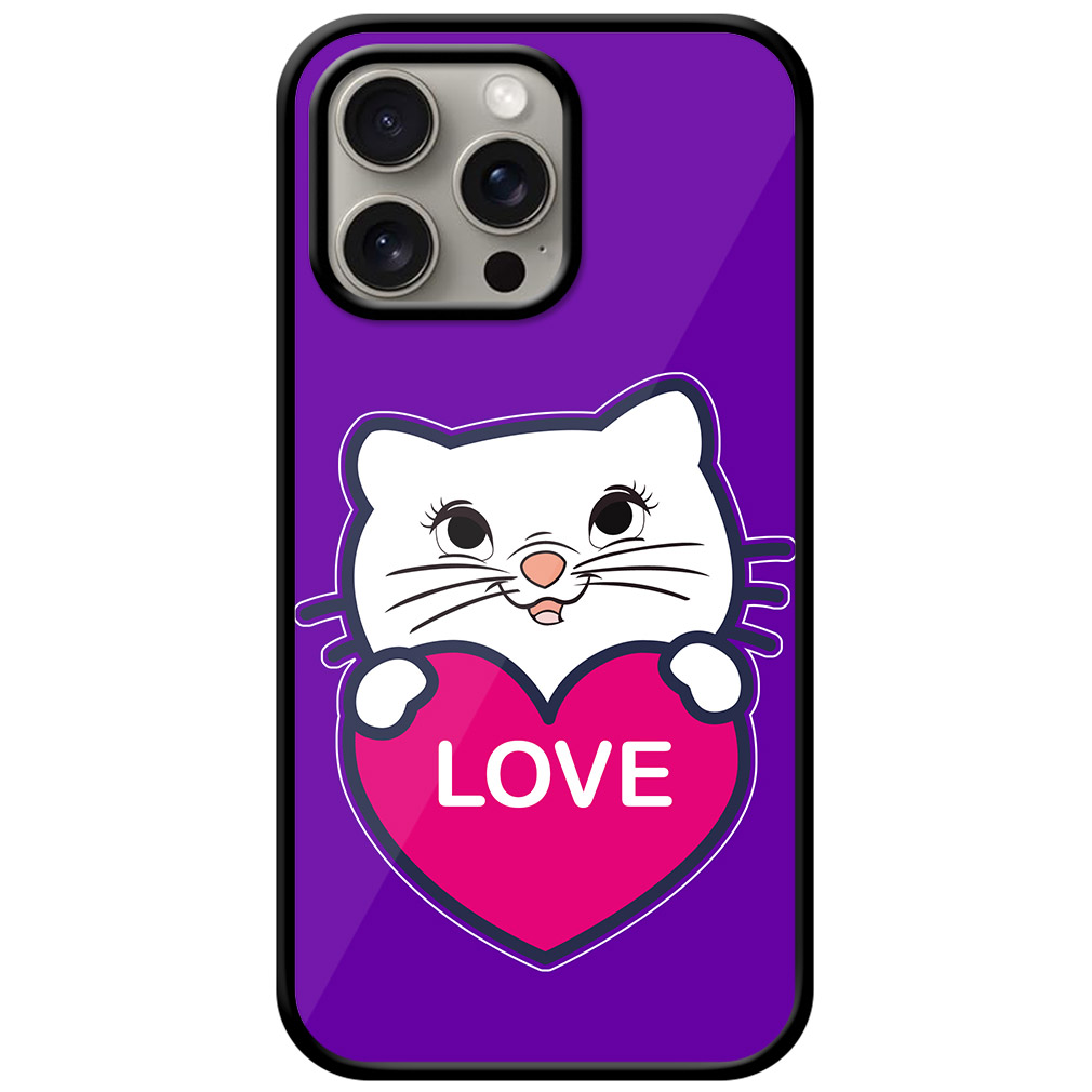 Sweet Kitty Cartoon Design Metal TPU Printed Case