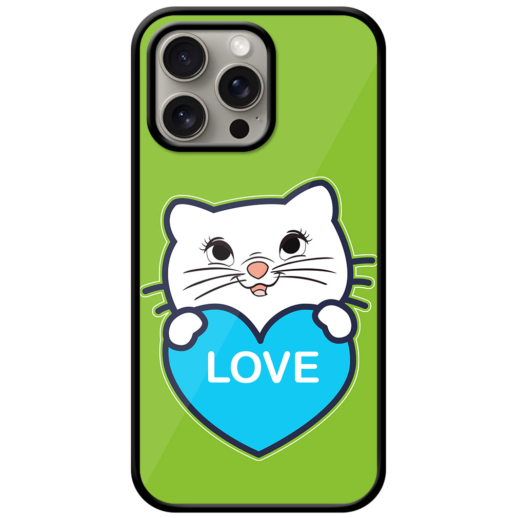 Sweet Kitty Cartoon Design Metal TPU Printed Case