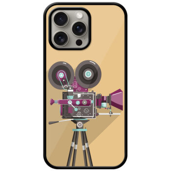 Vintage Movie Camera Design Metal TPU Printed Case