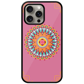Aesthetic Round Multicolor Rangoli Design Metal TPU Printed Case