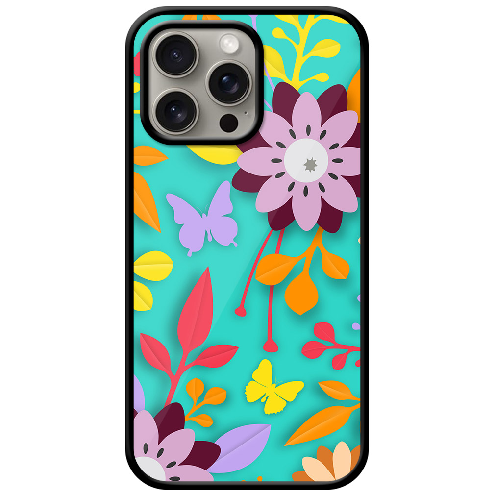 Vibrant Flowery Vector Artwork Metal TPU Printed Case