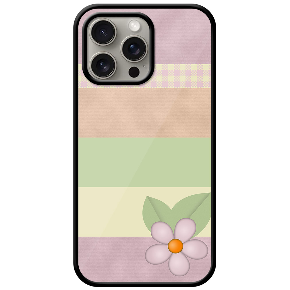 Vector Flower Stripe Pattern Metal TPU Printed Case