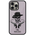 Macho Skull Smoking Cigar Illustration Metal TPU Printed Case