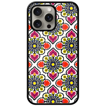 Lovely Flower Leaf Pattern Metal TPU Printed Case