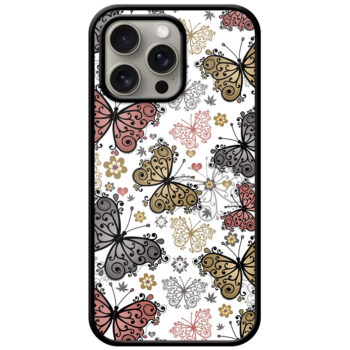 Vector Butterfly Pattern Metal TPU Printed Case
