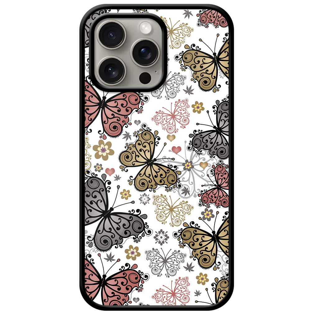 Vector Butterfly Pattern Metal TPU Printed Case