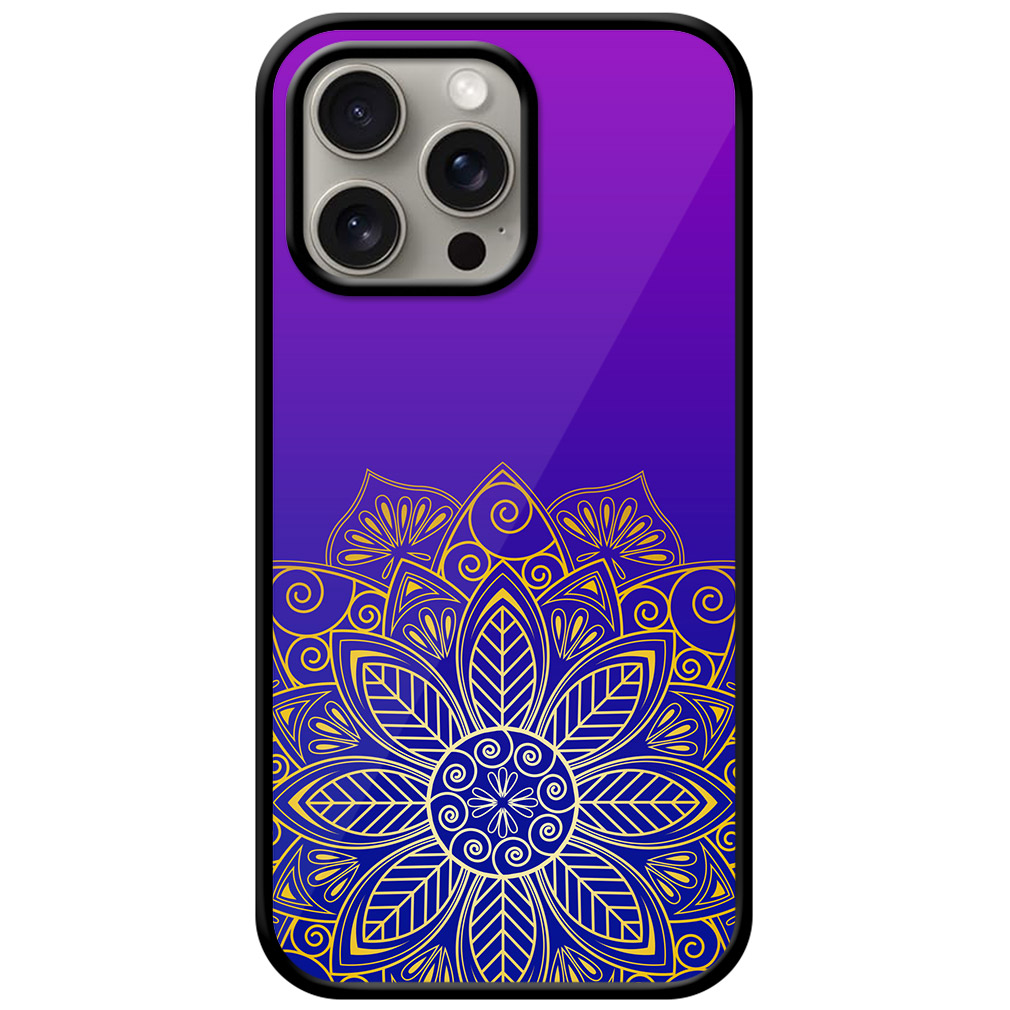 Imperial Gold Flower Design Metal TPU Printed Case