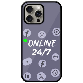 Social Media Logos Vector Illustration Metal TPU Printed Case