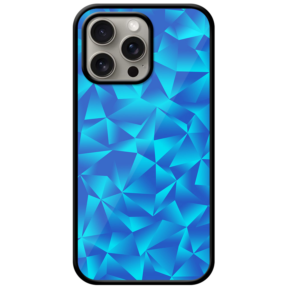 Unicolor Geometric Crystal Pattern Metal TPU Printed Case