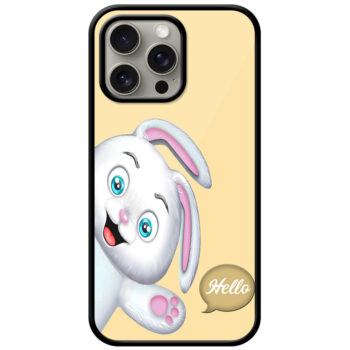 Cute Bunny Cartoon Illustration Metal TPU Printed Case
