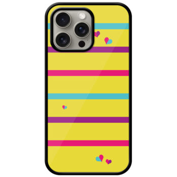 Heart Multistripe Pattern Metal TPU Printed Case