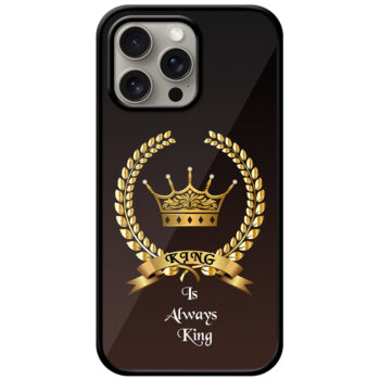 King Gold Crown Design Metal TPU Printed Case